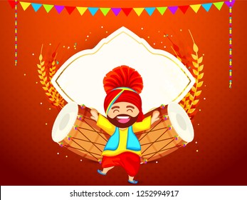 Illustration Of Punjabi Festival Lohri Card Background