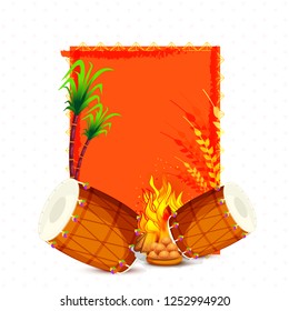 Illustration Of Punjabi Festival Lohri Card Background