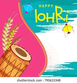 Illustration of punjabi festival lohri greeting card background.