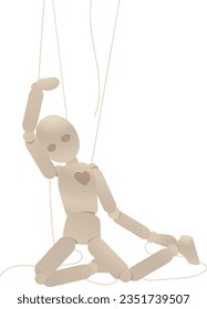 
Illustration of a puppet with a broken thread