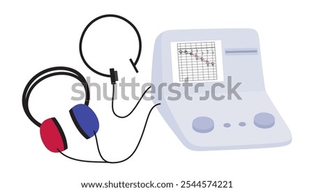 Illustration of pure tone hearing test_bone conduction_left conductive hearing loss