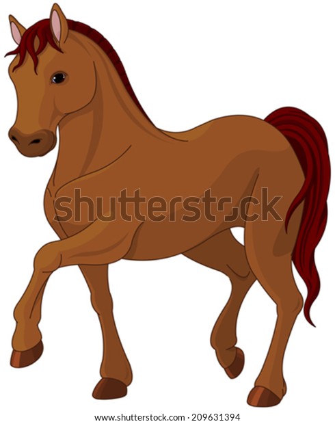 Illustration Purebred Chestnut Horse Stock Vector Royalty Free 209631394