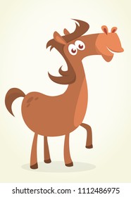 Illustration of purebred chestnut horse. Cartoon vector horse character