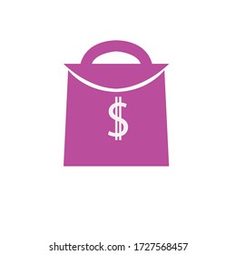 Ilustración de una bolsa morada. vector aislado