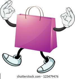 Illustration of a purple bag on a white background