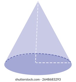 Ilustração de uma forma de cone roxo