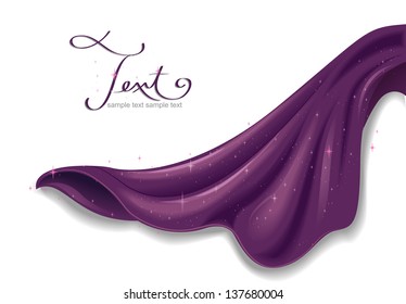 Illustration of Purple Fabric Wave Design with Space for Text