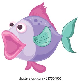 illustration of a purple fish on a white background