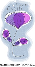  Illustration purple flower vector.