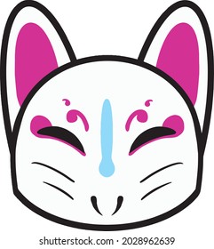 Illustration of a purple fox mask