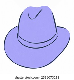 Illustration of Purple Hat isolated on white background