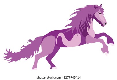 Illustration purple Horse for the creative use in graphic design
