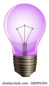 Illustration Of A Purple Light Bulb On A White Background