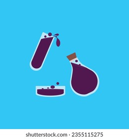 illustration of purple magic potions