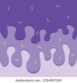 illustration of purple melting shape graphic. grape ice cream melting with meses