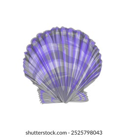 illustration of purple patterned sea shell icon without background