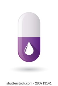 Illustration of a purple pill icon with an oil drop