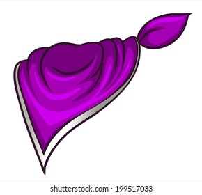Illustration of a purple scarf on a white background