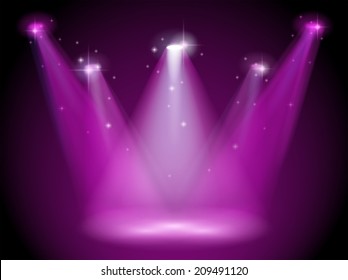 Illustration of a purple stage