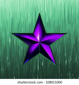 Illustration Of A Purple Star On Steel Background. EPS 8 Vector File Included