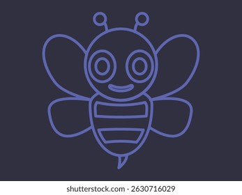 Ilustração de design de clipart de abelhão de cor roxa 