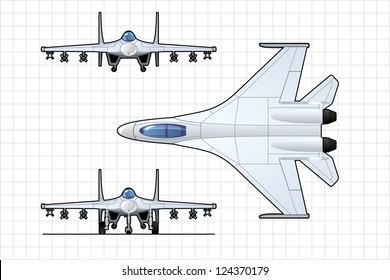 illustration of a pursuit plane.  Simple gradients only - no gradient mesh.