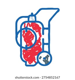 Illustration of a push lawn mower showing its internal mechanism with red tangled elements and a detailed view of dirt and debris collected during use