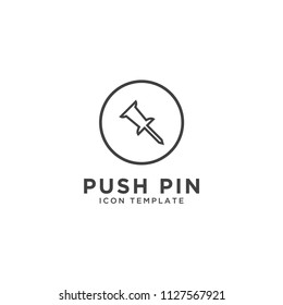 Illustration of push pin icon design template