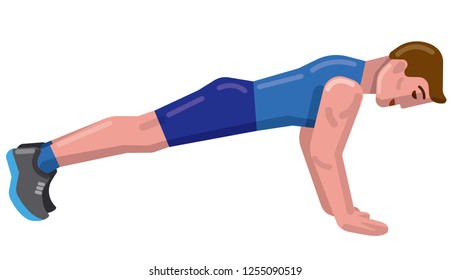 illustration of push-ups man in workout