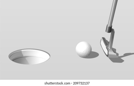 Illustration of putting a golf ball