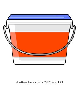Illustration of putty can. Material for construction industry and business.