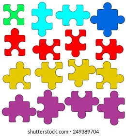 Illustration of the puzzle elements collection