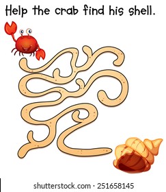 Illustration of a puzzle game with crab and shell