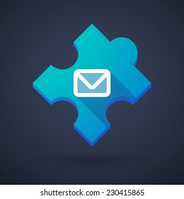 Illustration of a puzzle piece icon with a an email sign