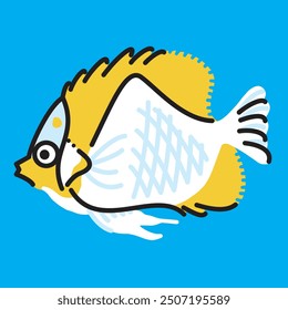 Illustration of a Pyramid Butterfly Fish