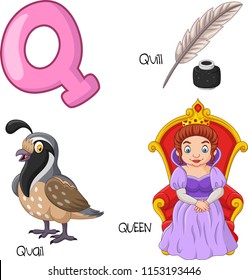 Illustration of Q alphabet