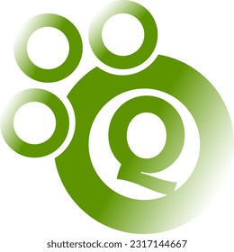 illustration of Q alphabet logo design