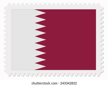 illustration Qatar flag stamp