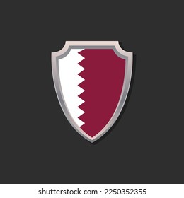 Illustration of Qatar flag Template