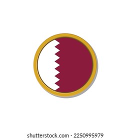 Illustration of Qatar flag Template