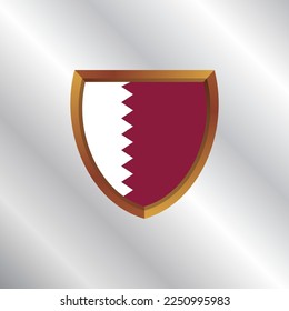 Illustration of Qatar flag Template