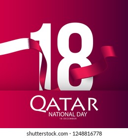 Illustration Of Qatar National Day Background.