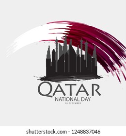 Illustration Of Qatar National Day Background.