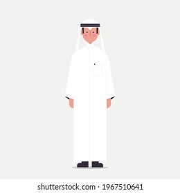 Illustration Of Qatari Man With Traditional Clothes