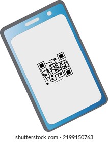 Illustration of QR code screen on smartphone
