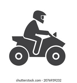 illustration of quad bike, all-terrain vehicle (ATV) and light utility vehicle (LUV) vector icon. Vector design concept on white background