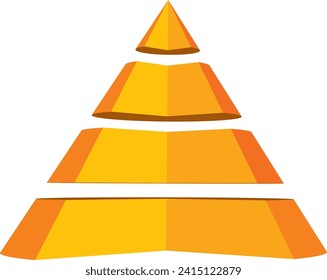 Illustration eines quadranten Pyramidendiagramms
