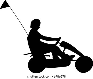 illustration of a quadricycle with a flag
