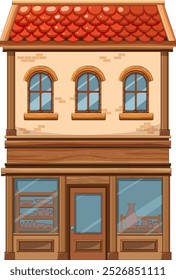 Illustration of a quaint two-story house