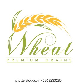 An illustration of quality grains, Vector wheat illustration, A vector drawing for agriculture brand